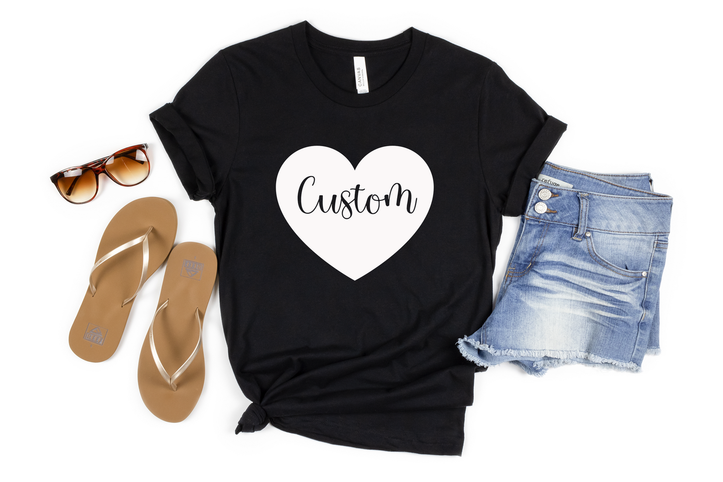 Custom Name Heart Shirt – Personalized Valentine’s Day Tee (Black, Red & White)