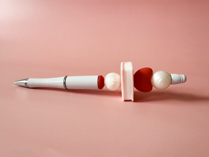 Valentine Beaded Pen – Cute Heart Design | Giftable Writing Pen