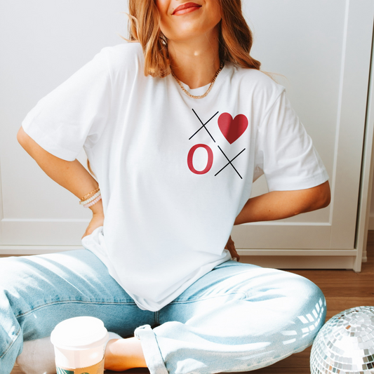 XOXO Heart Shirt – Cute Valentine’s Day Graphic Tee (White)